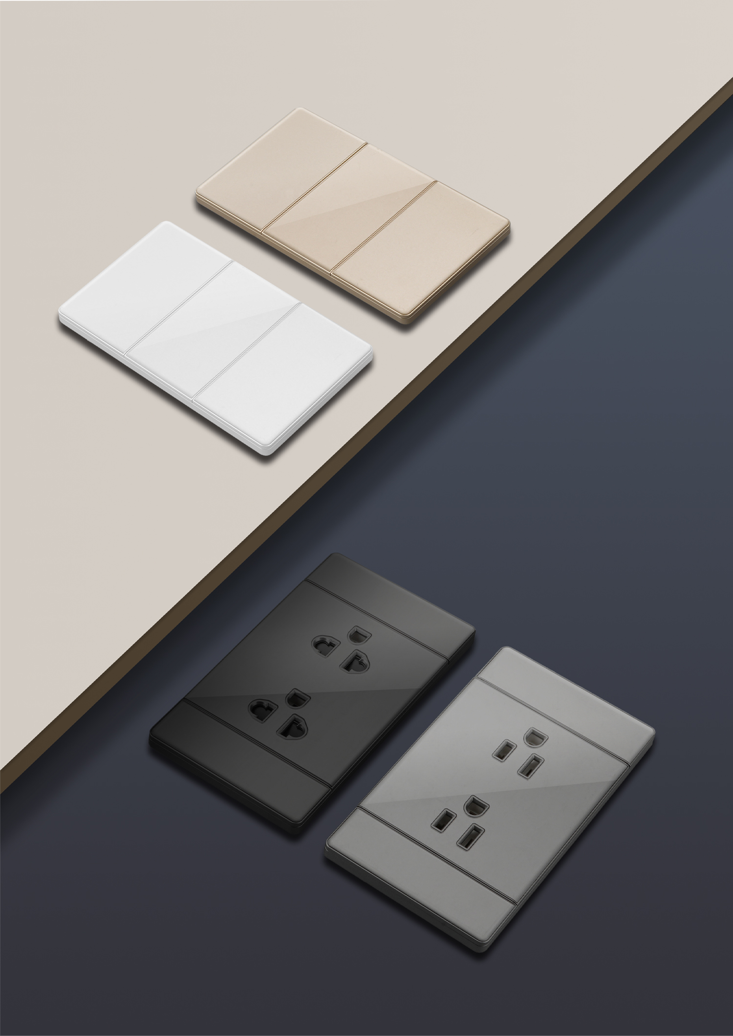 A3 Luxury Modern Ultrathin Acrylic 118 220V American Eu Big Wall Light Electric Sockets And Switches Electrical Universal