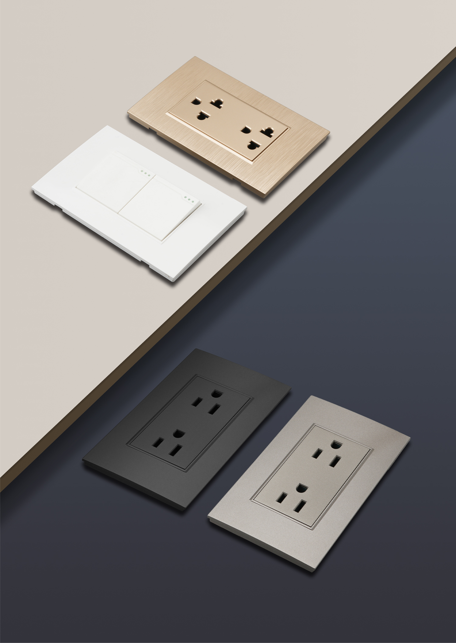 SW11 New Design 220V Bolivia Gray 118 American Us Eu Universal Double Wall Electric Power Outlet